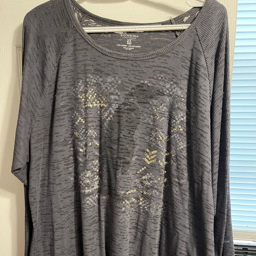 Sonoma Grey Penguin Lightweight Long Sleeve Top. Size 2X